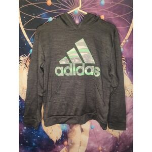 Adidas Youth L Gray Unisex Logo Hoodie